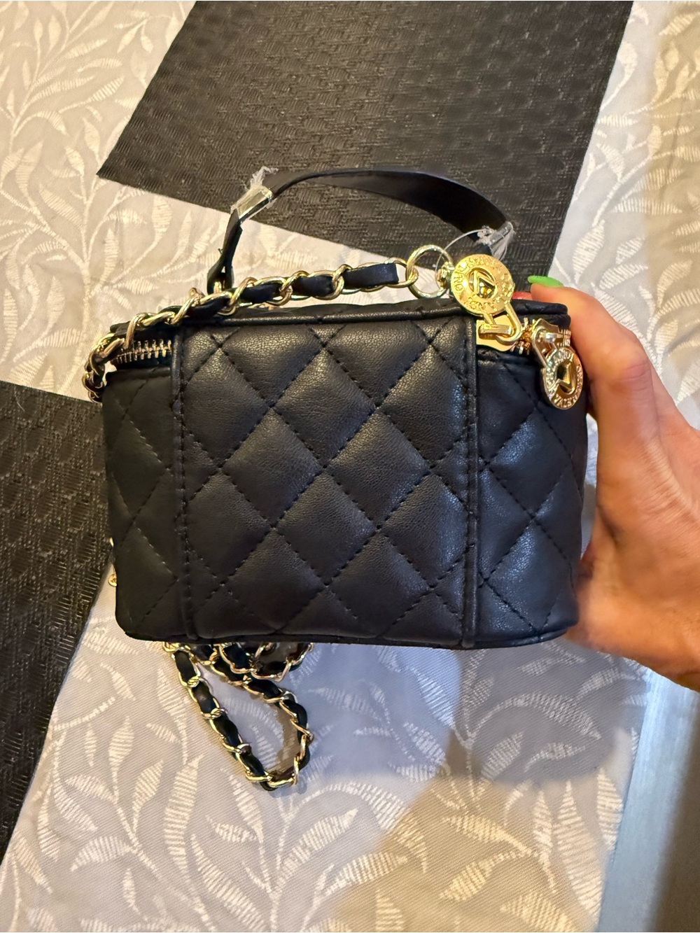 Valentino Orlandi Black Quilted Mini Chain-Handle Crossbody - Picture 3 of 4